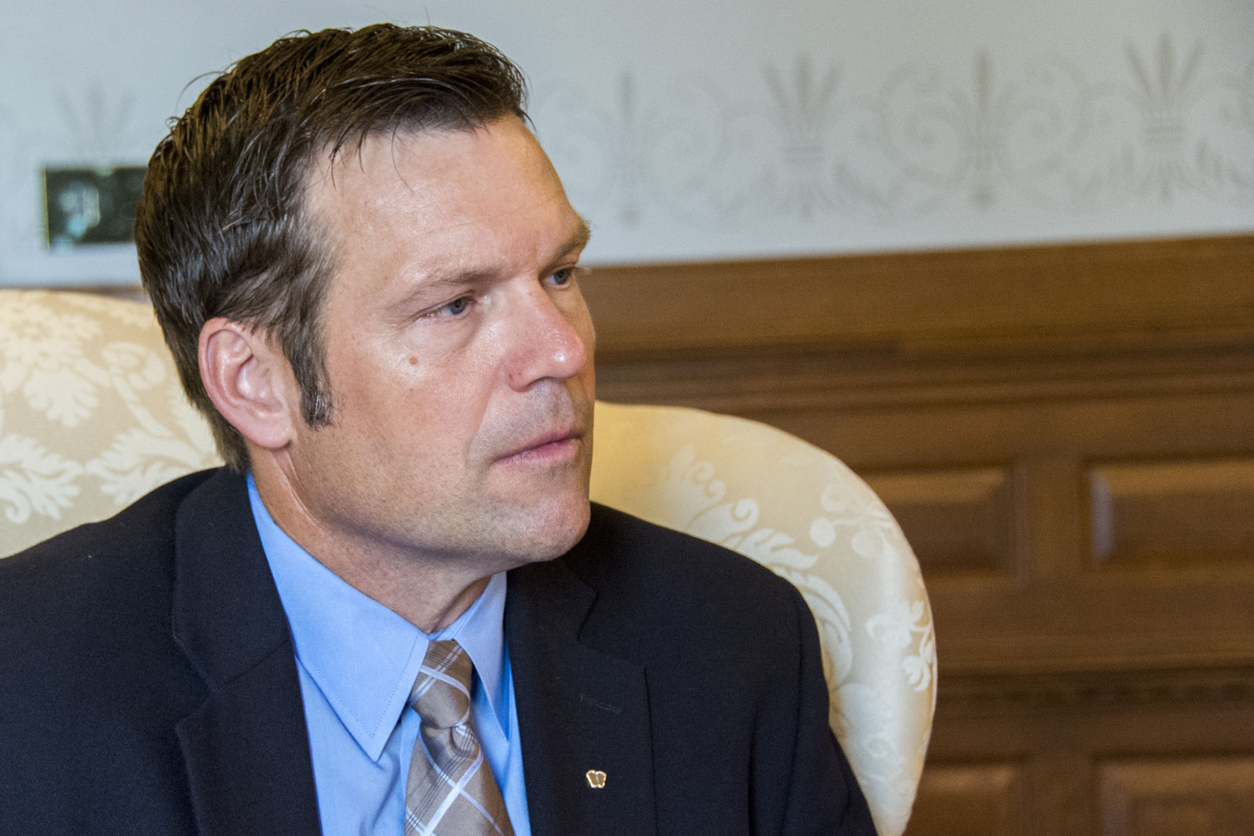 Kris Kobach, the Republican secretary of state of Kansas, championed the 2012 Secure and Fair Elections Act. The act requires individuals to provide photo identification and documentary proof of citizenship when registering to vote. (Photo by Andrew Clark, audio by Sarah Pitts/News21)