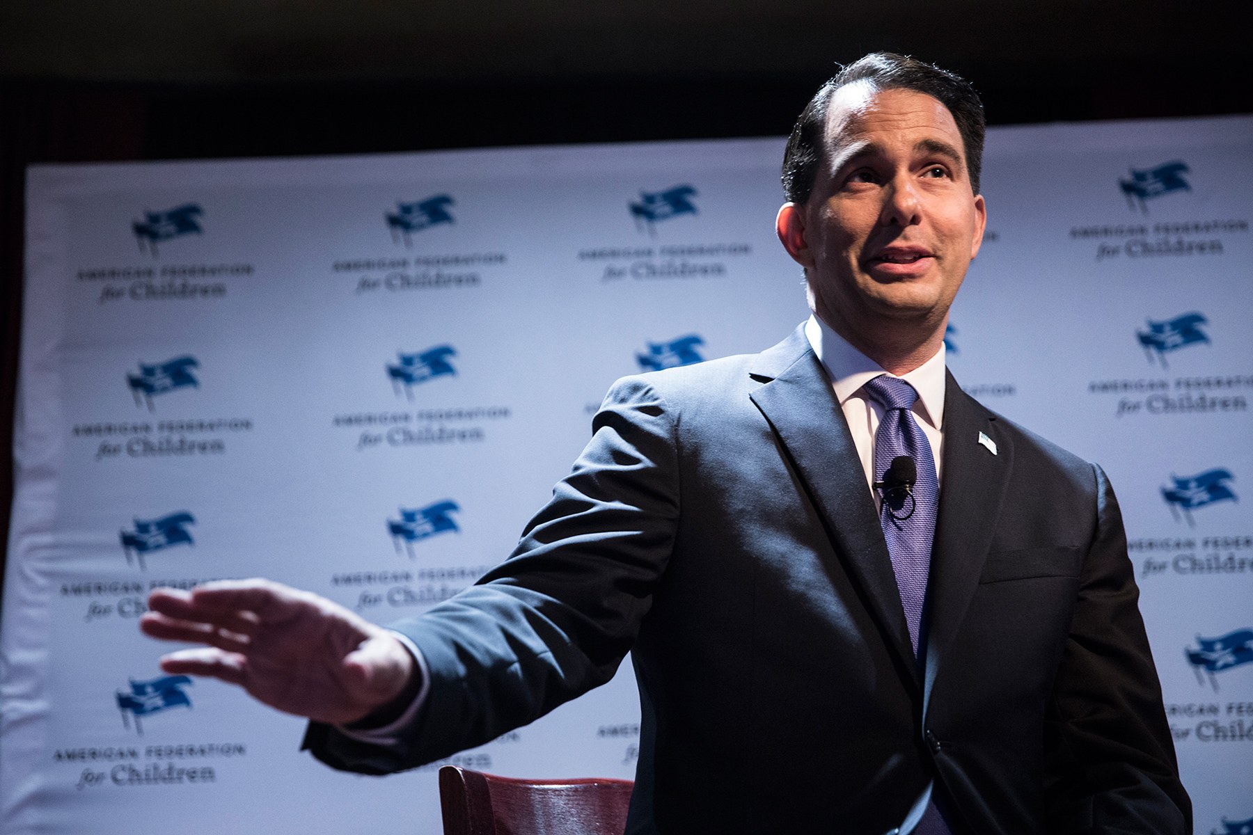 Wisconsin Gov. Scott Walker speaks at the Republican National Convention. Walker supports ID laws to counter fraud even though voter fraud is rare in the state. (Emily L. Mahoney/News21)